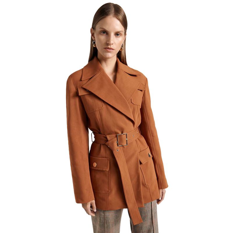 Cue Cotton Nylon Cropped Trench image number 0